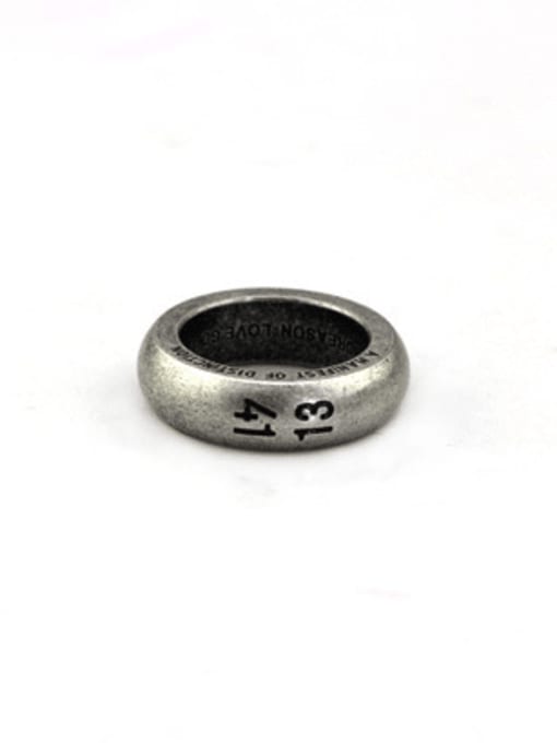 Antique  (size 9) Titanium Steel Number Vintage Band Ring
