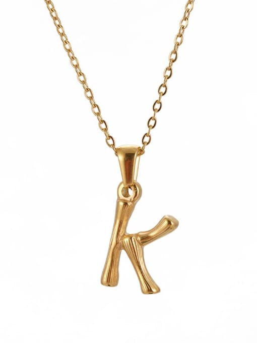 K Titanium Steel  Minimalist Letter Pendant Necklace