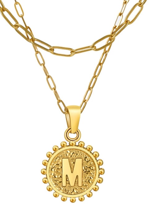 (including chain) M Stainless steel Letter Minimalist Multi Strand Necklace