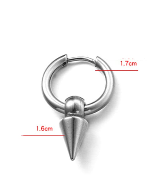 WOLF Titanium Steel Triangle Hip Hop Single Earring(Only one) 2