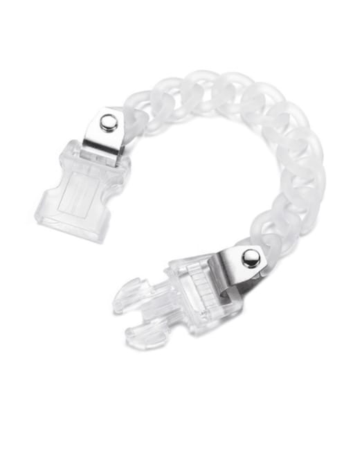 WOLF Titanium Steel Acrylic Geometric Hip Hop Link Bracelet 0