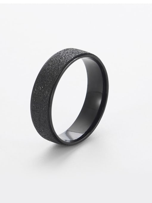 black Titanium Gold dust Simple round Band Ring