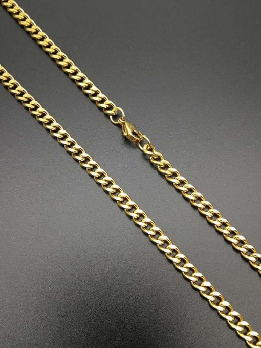 gold:5mm*70cm Titanium Steel Hollow Geometric Hip Hop Cable Chain For Men