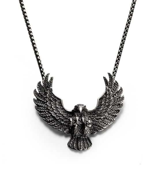 Eagle Necklace(chain length 65cm) Titanium Steel Eagle Hip Hop Necklace