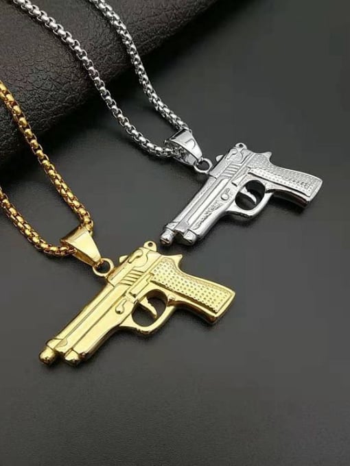 HI HOP Titanium Gun  Irregular Hip Hop Necklace For Men