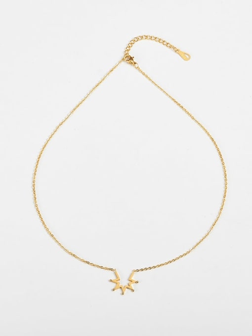golden Titanium Irregular Rosary Minimalist Necklace