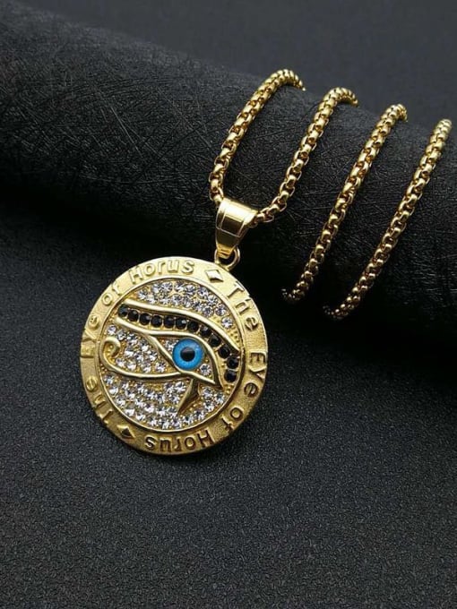 Gold Necklace Titanium Evil Eye Hip Hop Chain For Men
