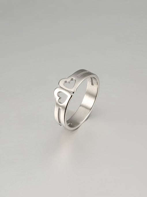 Steel color Titanium Heart Minimalist Band Ring