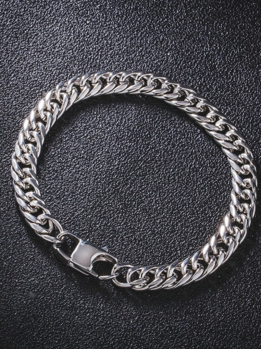 WOLF Titanium Steel Irregular Hip Hop Link Bracelet 2