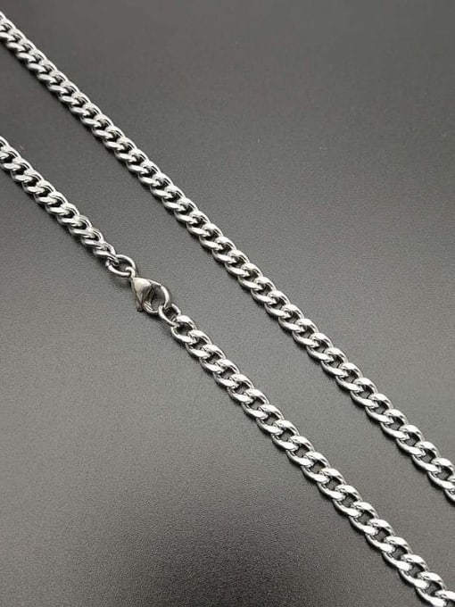 Steel color： 5mm*70cm Titanium Steel Hollow Geometric Hip Hop Cable Chain For Men
