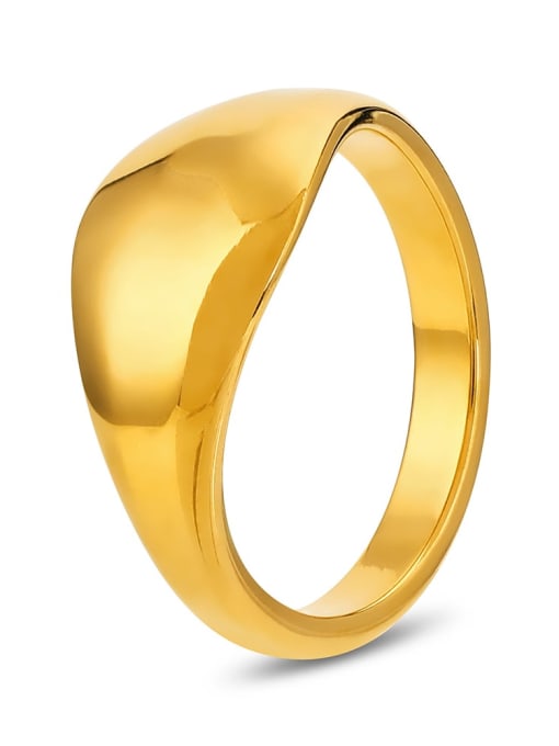 golden Titanium Steel Geometric Trend Band Ring