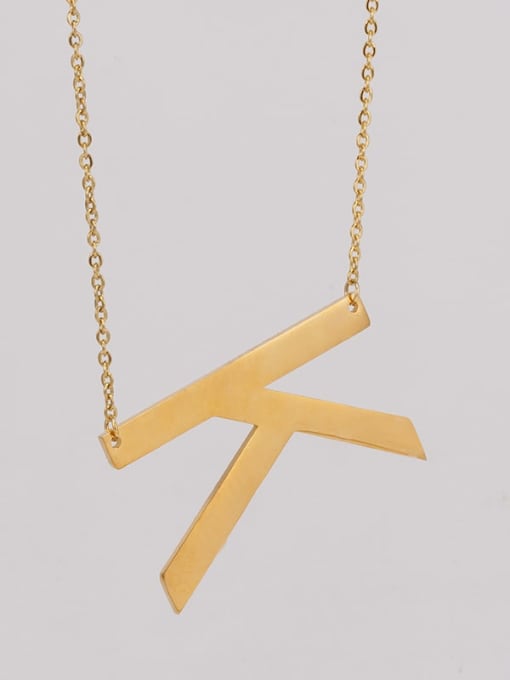 K Stainless steel Minimalist  Letter Pendant Necklace