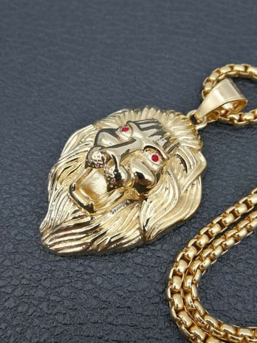 HI HOP Titanium Lion Hip Hop Necklace For Men 2
