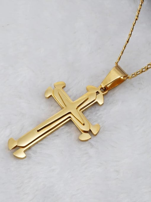 golden Stainless steel Cross Minimalist Regligious Necklace