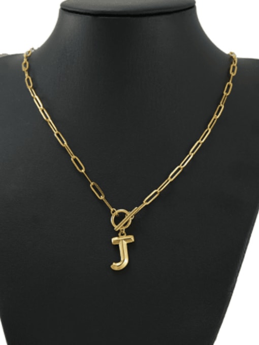 ZXIN Titanium Steel Letter Minimalist Hollow Chain Necklace 1