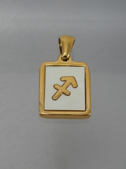 Sagittarius (including chain) Titanium Steel Acrylic Constellation Minimalist  Square Pendant Necklace