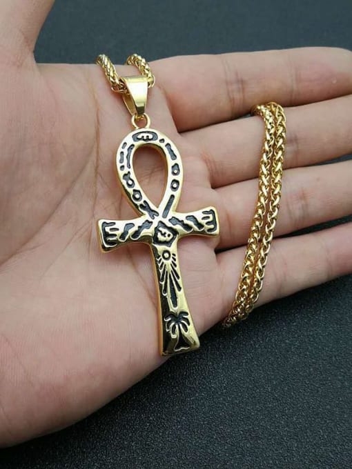 HI HOP Titanium Cross Hip Hop Regligious Necklace For Men 1