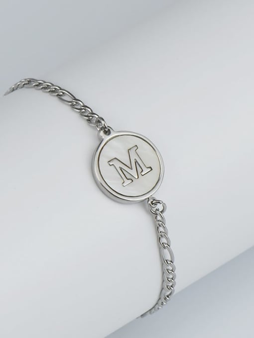Steel bracelet M Stainless steel Shell Letter Minimalist Link Bracelet