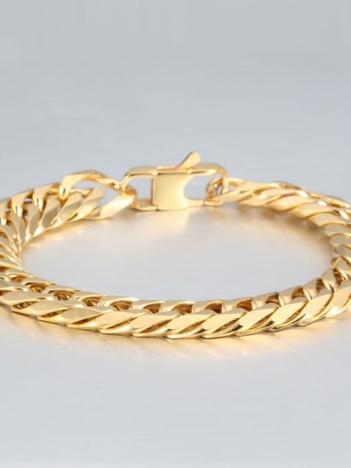 Gold (1.1cm wide) Titanium Vintage Fashion Multi Color Polished Titanium Steel Bracelet