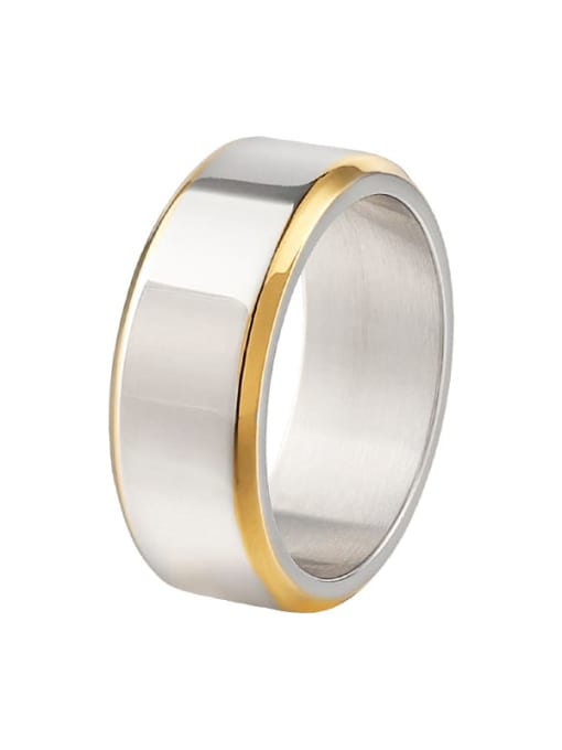 Steel color Titanium Steel Geometric Minimalist Band Ring