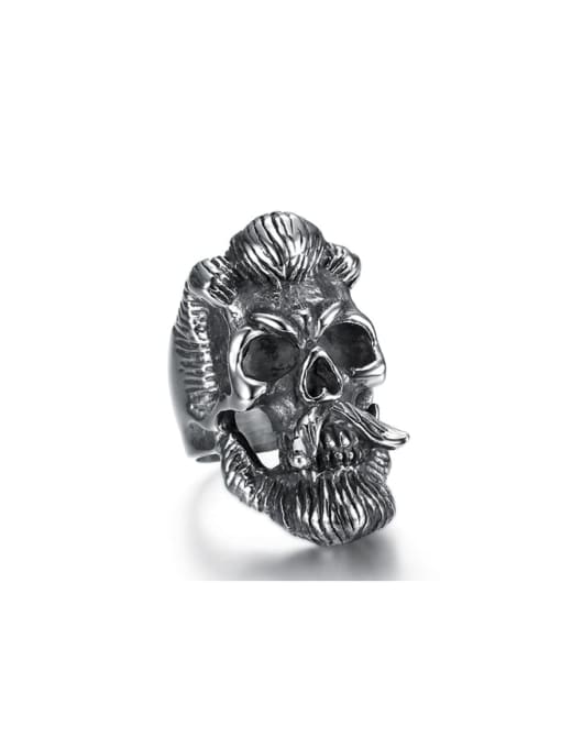 Mr.Leo Stainless steel Skull Vintage Band Ring 0