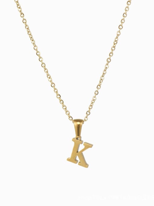 K Stainless steel  Minimalist  Letter EnglishPendant Necklace