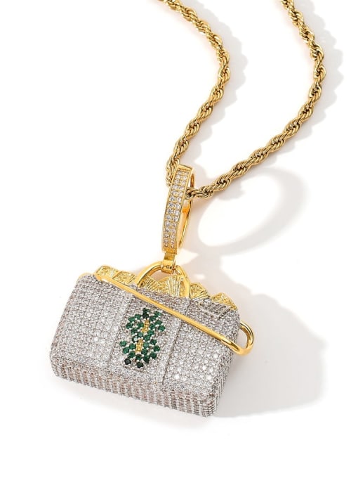 MAHA Brass Cubic Zirconia dollar packet Luxury Necklace 2