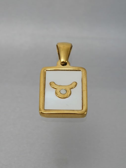 Taurus (including chain) Titanium Steel Acrylic Constellation Minimalist  Square Pendant Necklace