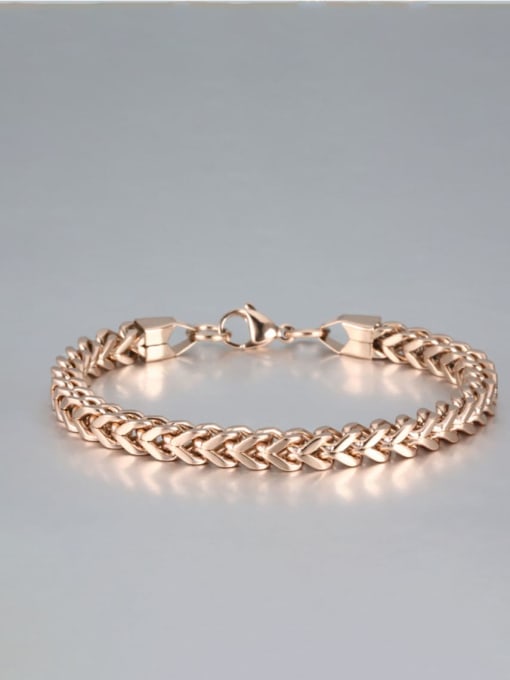 rose gold Titanium Geometric Minimalist Link Bracelet