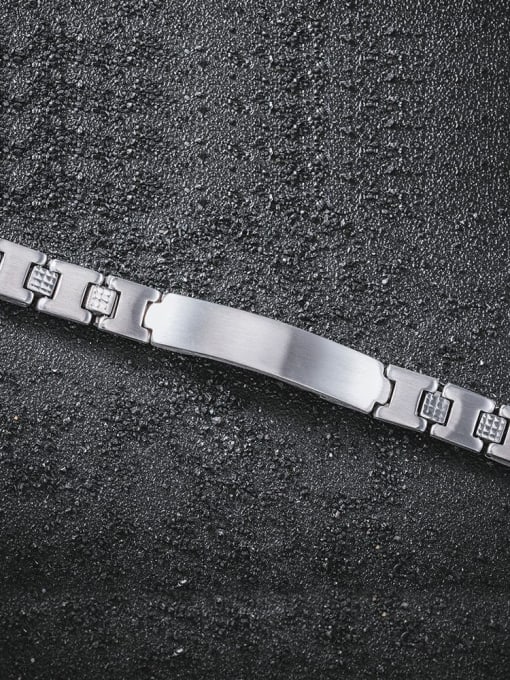 WOLF Titanium Steel Geometric Hip Hop Bracelet 1