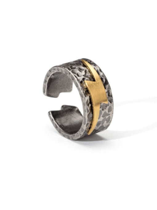 Ancient Titanium Steel Irregular Vintage Band Ring