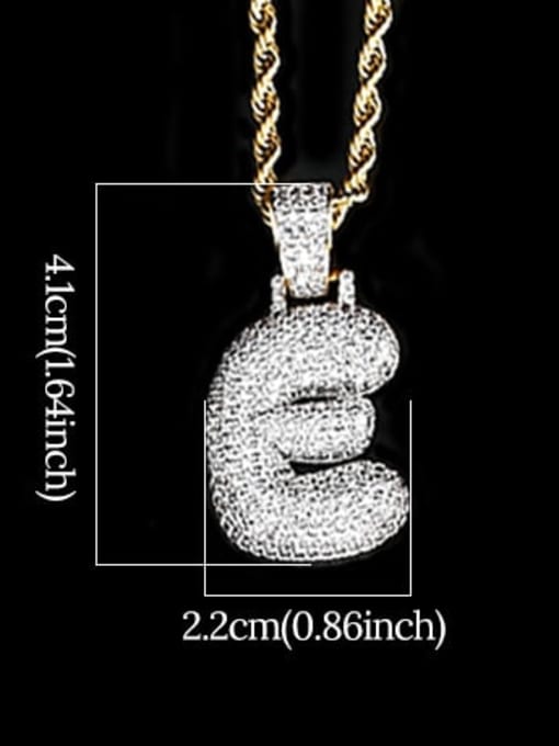 E 24in 61cm T20I05 T20A02 Brass Cubic Zirconia Message Hip Hop Necklace