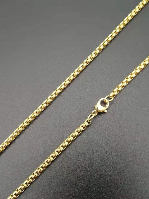 gold chain 3mm* 61cm Titanium Steel Rhinestone Evil Eye Vintage Necklace For Men