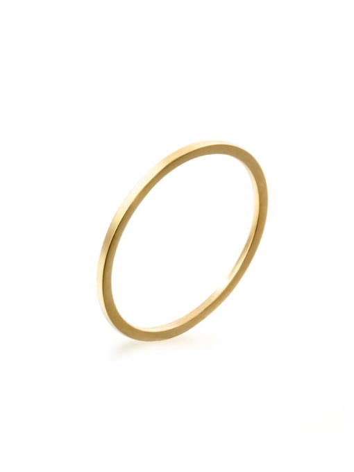 golden Titanium Steel Round Minimalist Band Ring