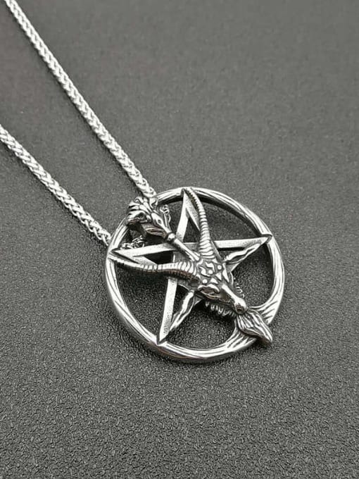 HI HOP Titanium Star Hip Hop Necklace For Men 0