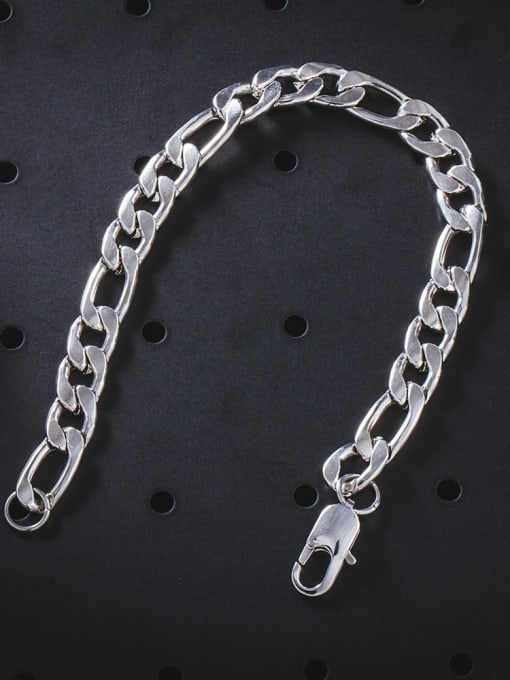 WOLF Titanium Steel Geometric Hip Hop Link Bracelet 3