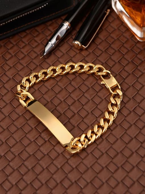 Ke Hong Titanium Geometric Minimalist Link Bracelet 1