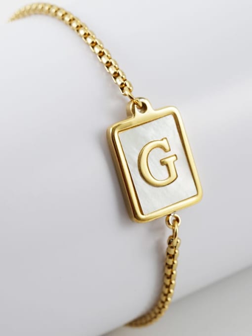 G Titanium Steel Shell Square Hip Hop Adjustable Bracelet