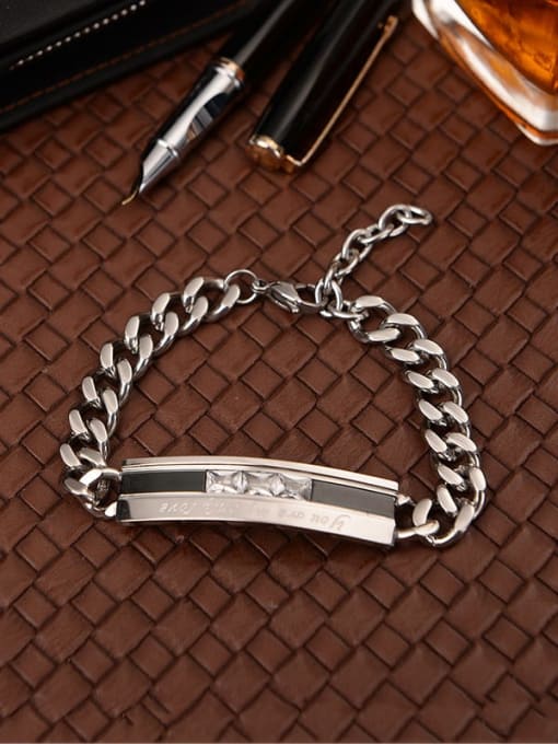 Ke Hong Titanium Minimalist geometry Link Bracelet 1