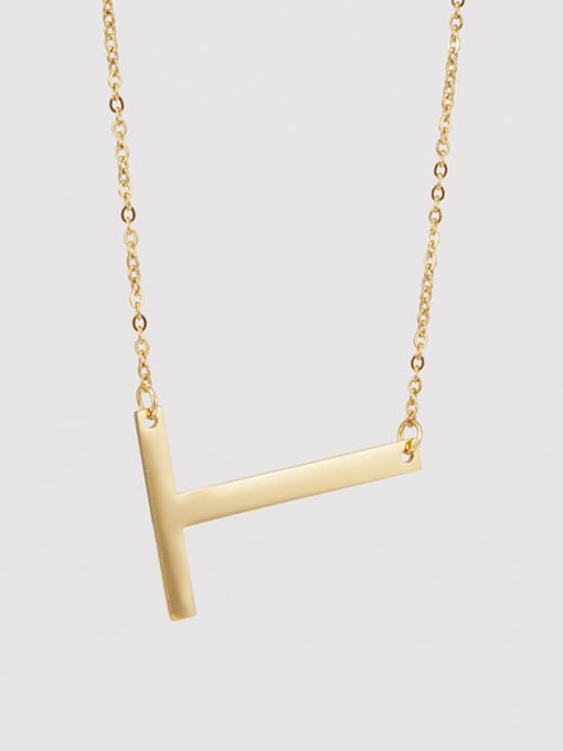 T Stainless steel Minimalist  Letter Pendant Necklace