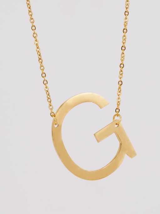 G Stainless steel Minimalist  Letter Pendant Necklace