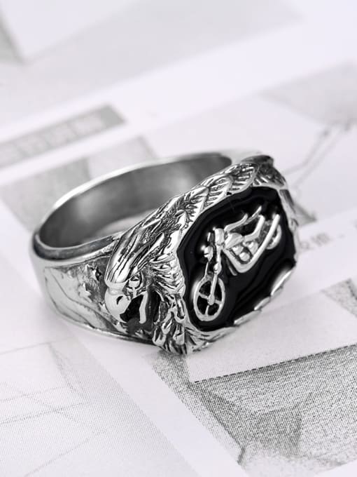 Mr.High Stainless steel Motorcycle Geometric Vintage Band Ring 3