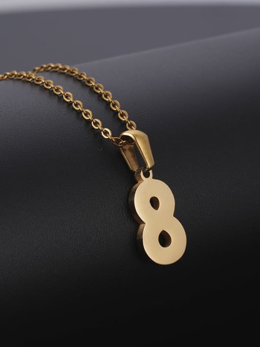 8 Stainless steel Minimalist Number  Pendant Necklace