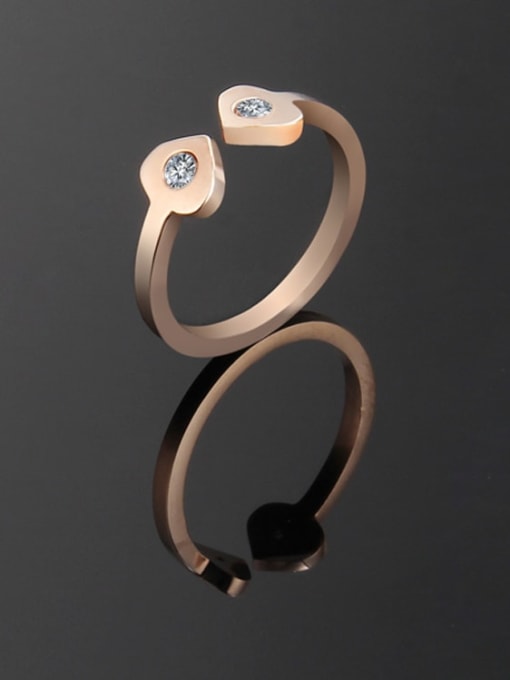 rose gold Titanium Heart Minimalist Ring