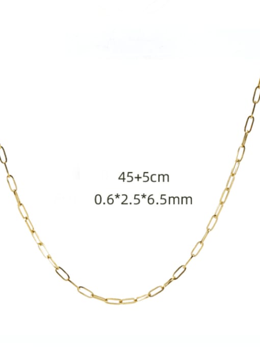 gold 45 +5cm Titanium Steel Geometric Hip Hop Necklace