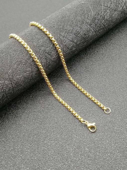 chain：2.5mm*61cm Titanium Steel Rhinestone Irregular Note Vintage Necklace For Men