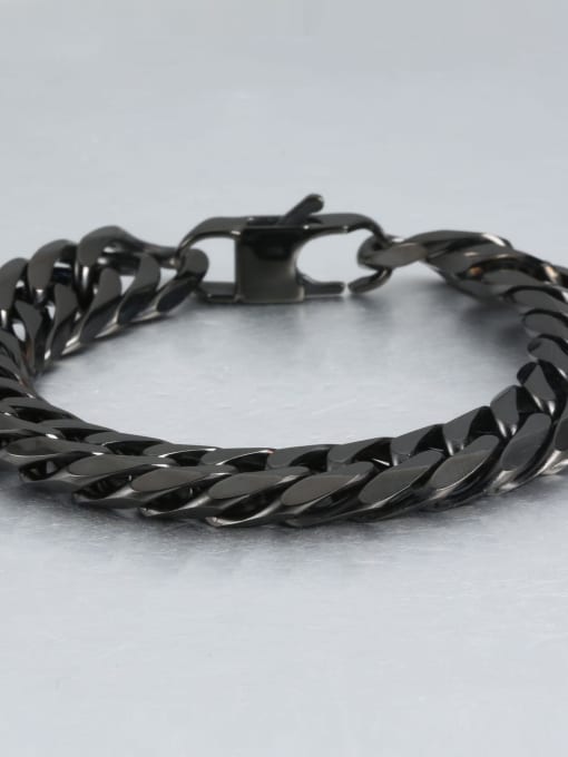 Black (1.3cm wide) Titanium Vintage Fashion Multi Color Polished Titanium Steel Bracelet