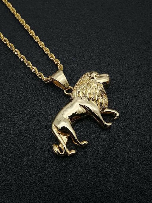 Gold Necklace Titanium Lion Hip Hop Necklace For Men