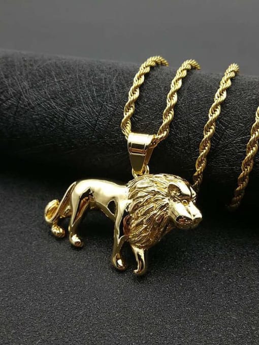 HI HOP Titanium Lion Hip Hop Necklace For Men 2