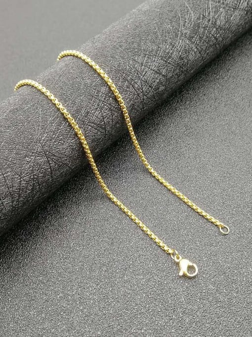 Gold 2mm 60cm Chain Stainless steel Round Trend Pendant
